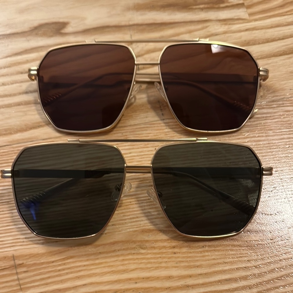 Stylish Gold Frame Sunglasses Set